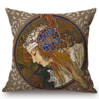 Alphonse Mucha Illustrations pillow cases