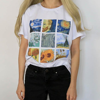 Van Gogh paintings grid - Unisex tshirt