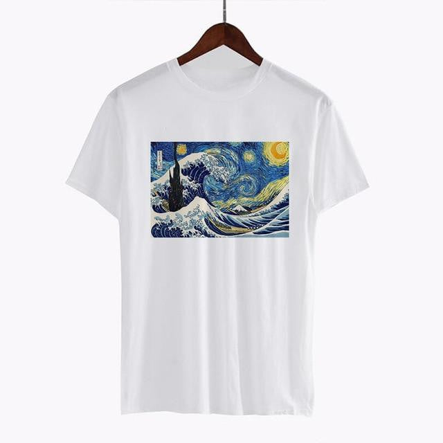 The starry wave off kanagawa T-shirt