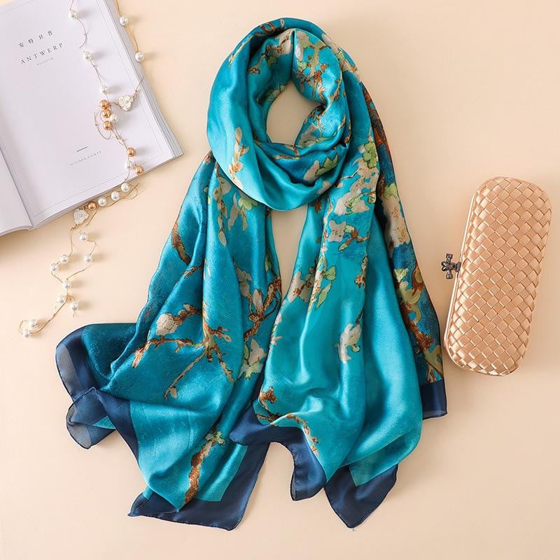 Almond blossom silk Scarf