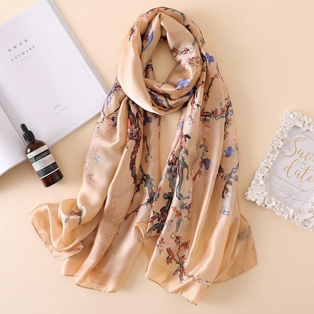 Almond blossom silk Scarf