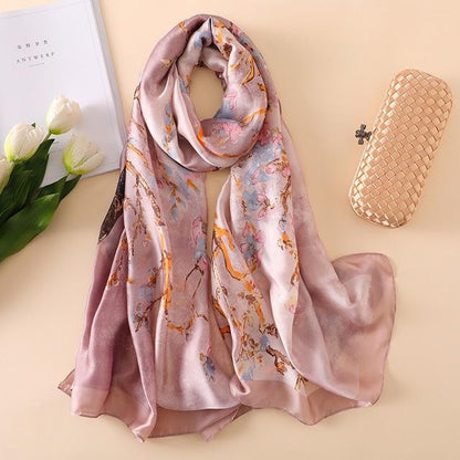 Almond blossom silk Scarf